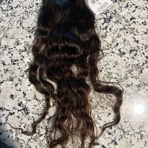 Yummy extensions 18”  natural brown 5” x 5” Lace closure
